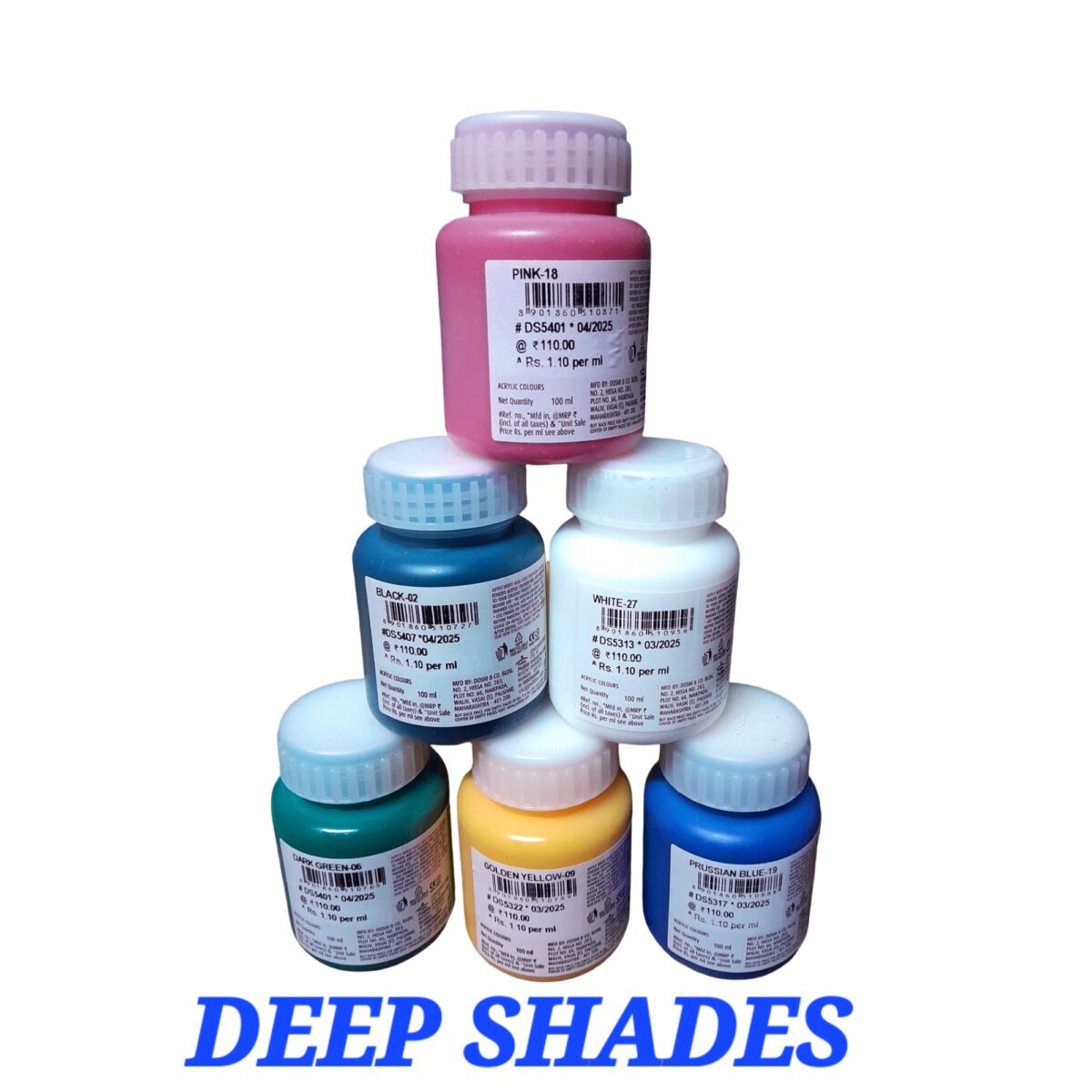 Fevicryl Acrylic Colours | Vibrant Deep Shades Set of 6 | Premium Quality for Terracotta, Canvas & Crafting